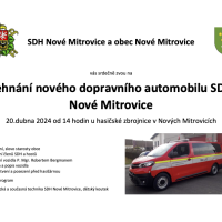 Žehnání nového dopravního automobilu SDH  Nové Mitrovice